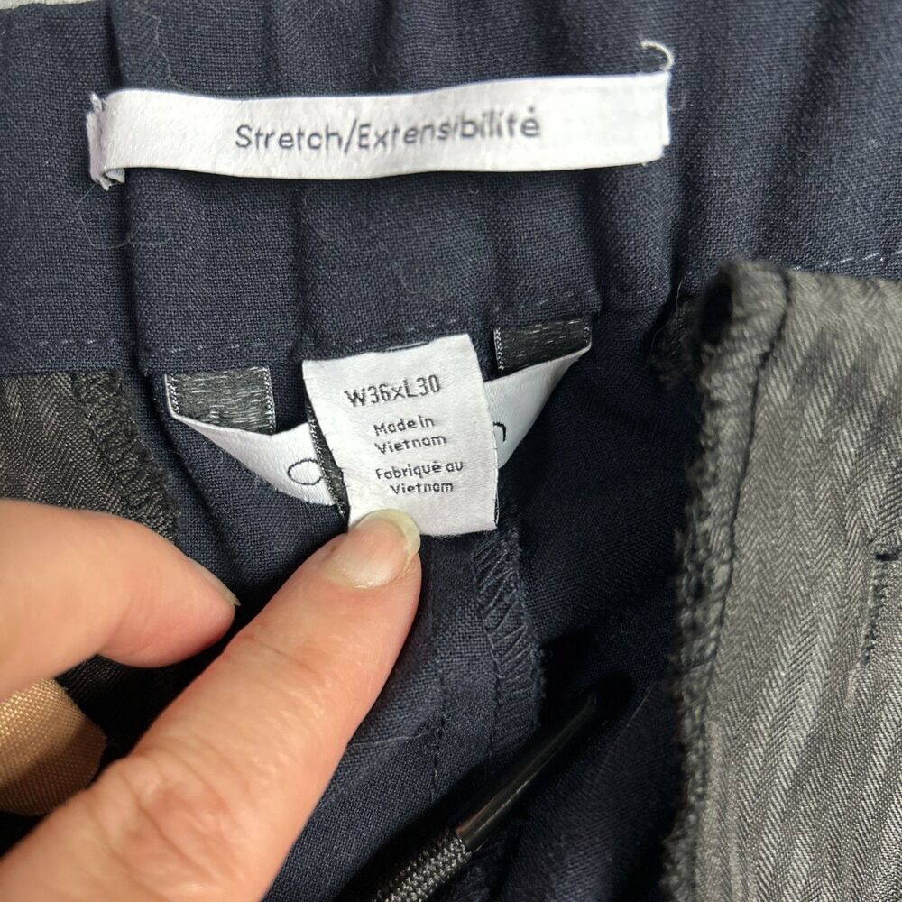 Calvin Klein Stretch Drawstring Navy Blue Dress Pants 36x30 Travel Tech Casual - Picture 10 of 14